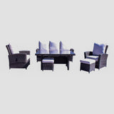 Courtyard Casual Outdoor Dining Table Courtyard Casual -  Chelshire 6 Pc Recline Seating Set
Silver Oak - Canvas Biscuit
One Sofa, One Chow Dining table, Two Club Chairs, & Two Ottomans

Solution Dyed Acrylic | 5250