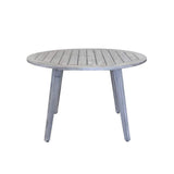 Courtyard Casual Outdoor Dining Table Courtyard Casual -  Driftwood Gray Teak Round La Jolla Outdoor Dining Table W/ Umbrella Hole and Cover | 5017