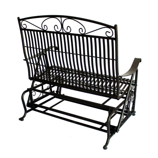 Courtyard Casual Outdoor Lounge Chair Courtyard Casual -  Black Steel French Quarter Outdoor Double Glider  | 5160