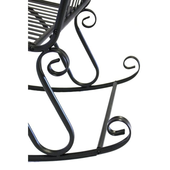 Courtyard Casual Outdoor Lounge Chair Courtyard Casual -  Black Steel French Quarter Outdoor Rocker  | 5161