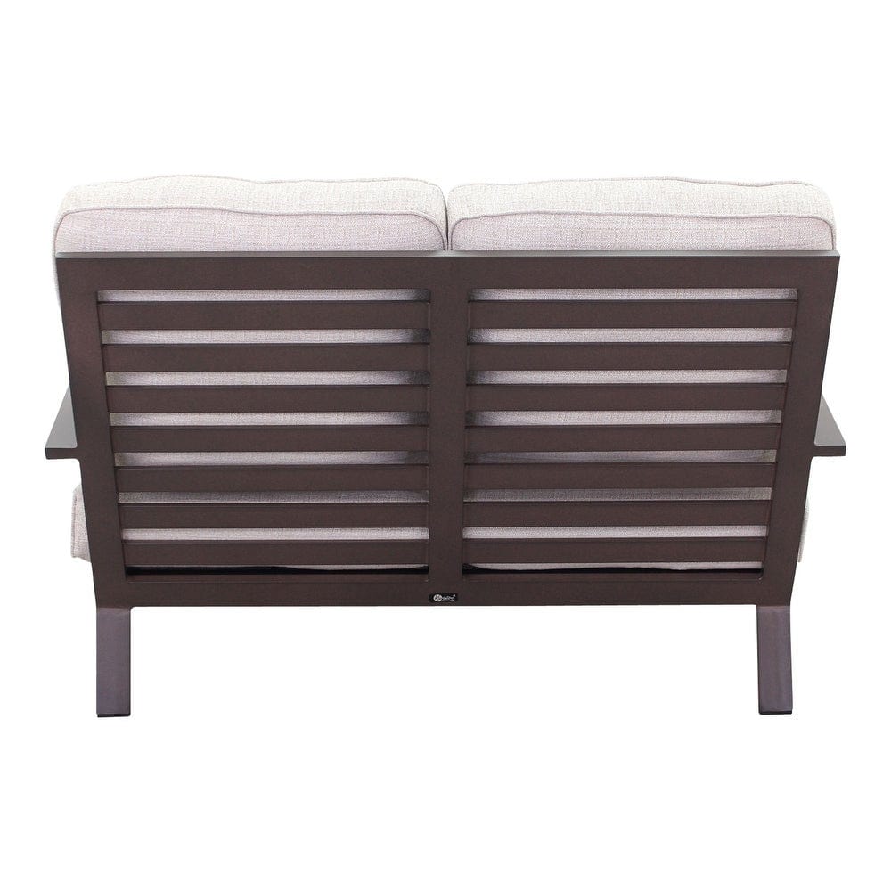 Courtyard Casual Outdoor Loveseat Courtyard Casual -  Madison Loveseat with Envelop back Cushion
Alum frame in powder coating
Solution Dyed Poly Cushions
 | 5388