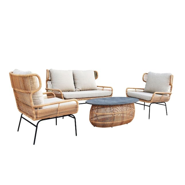 Courtyard Casual Outdoor Loveseat Courtyard Casual -  Pine Crest 4 Piece Loveseat Seating Group | 5220
