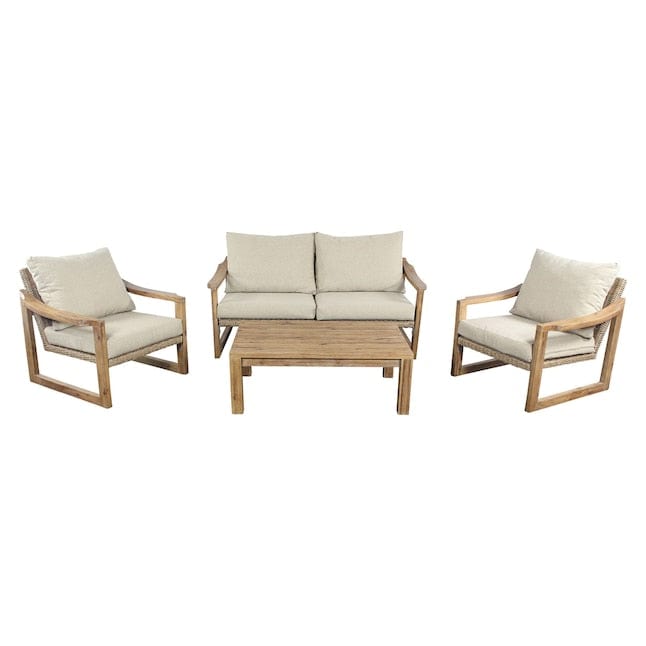 Courtyard Casual Outdoor Loveseat Courtyard Casual -  Woodfield 4 Piece Loveseat Seating Group | 5222