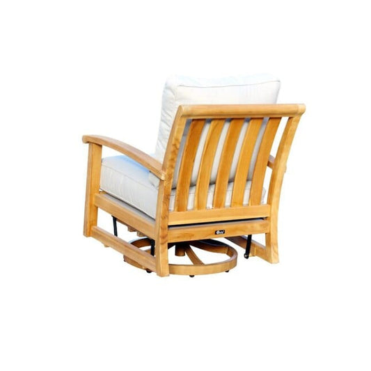 Courtyard Casual Outdoor Ottoman Courtyard Casual -  Heritage Teak 2 Piece Swivel Glider and Ottoman Set | 5465