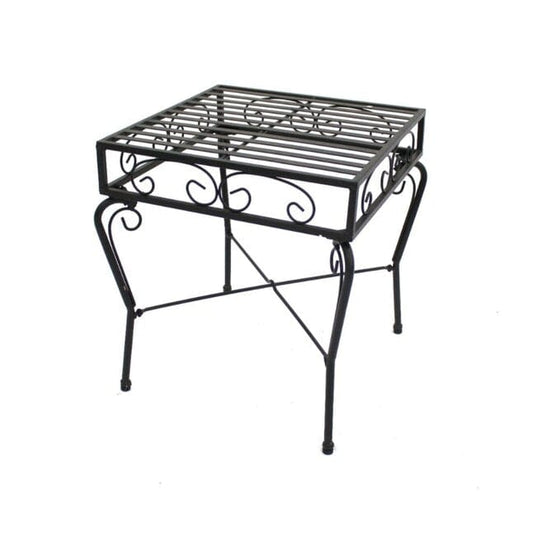 Courtyard Casual Outdoor Side Table Courtyard Casual -  Black Steel French Quarter Outdoor End Table  | 5155
