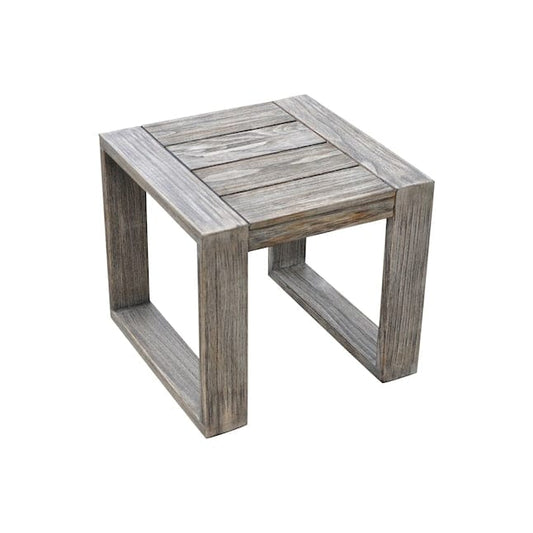 Courtyard Casual Outdoor Side Table Courtyard Casual -  Driftwood Gray Teak Modern North Shore Outdoor Side Table | 5022