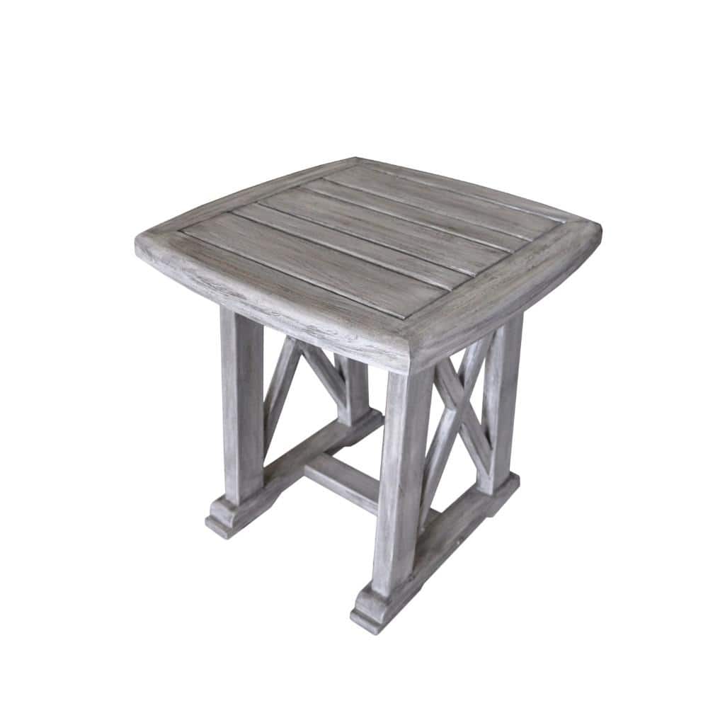 Courtyard Casual Outdoor Side Table Courtyard Casual -  Driftwood Gray Teak Surf Side Outdoor Side Table | 5016