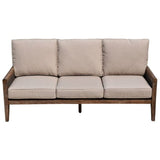 Courtyard Casual Outdoor Sofa Courtyard Casual -  Bermuda FSC Teak 4 Piece Seating Set with Sofa, Coffee Table and 2 Club Chairs | 5445
