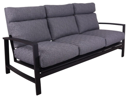 Courtyard Casual Outdoor Sofa Courtyard Casual -  Santorini Black Aluminum Sofa with Envelop Back Cushion | 5785