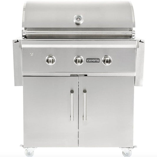 Coyote Affordable Premium Grill Coyote C-Series 34-Inch 3-Burner Free Standing - Natural Gas OR Propane Gas Grill - [C2C34LP] [C2C34NG]