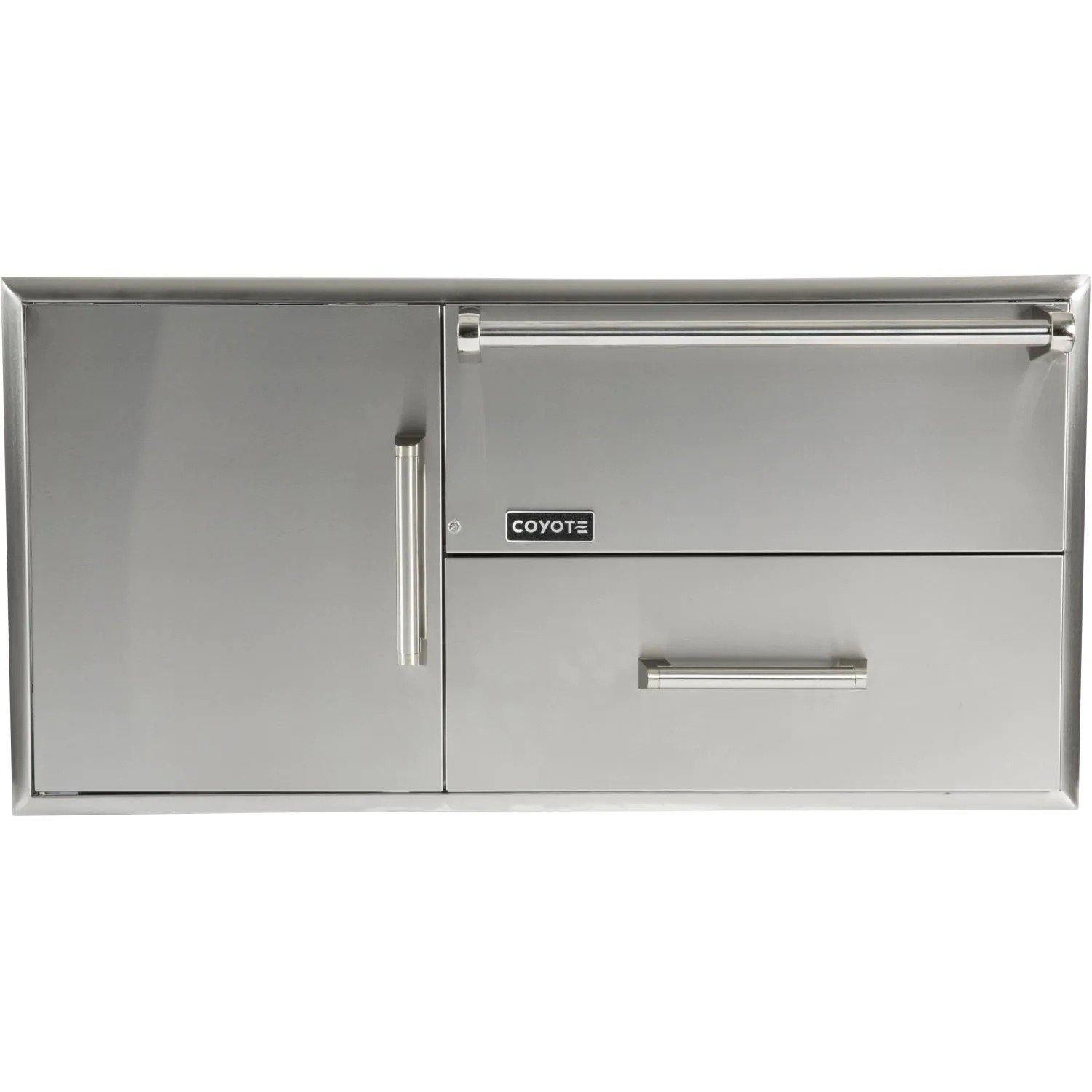 Coyote Combo Drawer Coyote - Combo Drawers: Warming Drawer plus Pullout Drawer plus Single Drawer