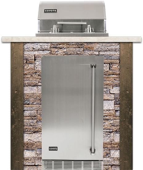 Coyote Coyote Outdoor Living - 3ft Electric Island - Refrigerator - Stacked Stone | Brown | RTAC-E3F-SB