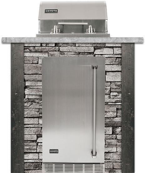 Coyote Coyote Outdoor Living - 3ft Electric Island - Refrigerator - Stacked Stone | Gray | RTAC-E3F-SG