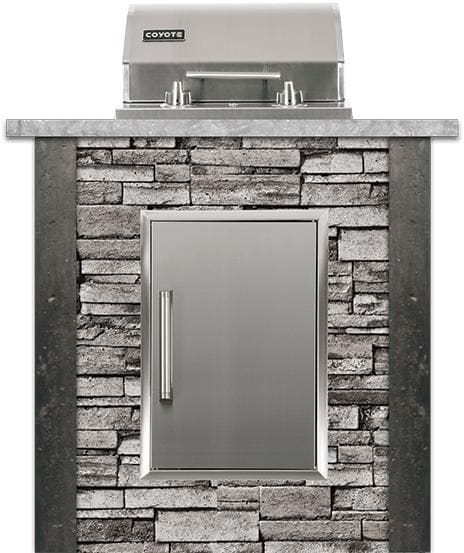 Coyote Coyote Outdoor Living - 3ft Electric Island - Storage - Stacked Stone | Gray | RTAC-E3S-SG