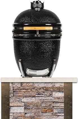 Coyote Coyote Outdoor Living - 3ft Kamado Stand - Stacked Stone | Brown | RTAC-K3-SB