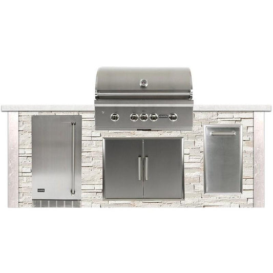 Coyote Coyote Outdoor Living - 8ft Grill Island - Stacked Stone | White | RTAC-G8-P-SW