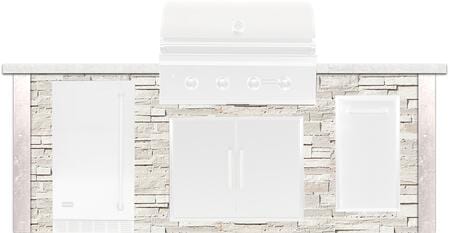Coyote Outdoor Kitchen Island Coyote Outdoor Living - 8ft Grill Island - Stacked Stone | White | RTAC-G8-SW