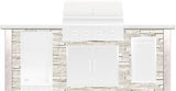 Coyote Outdoor Kitchen Island Coyote Outdoor Living - 8ft Grill Island - Stacked Stone | White | RTAC-G8-SW
