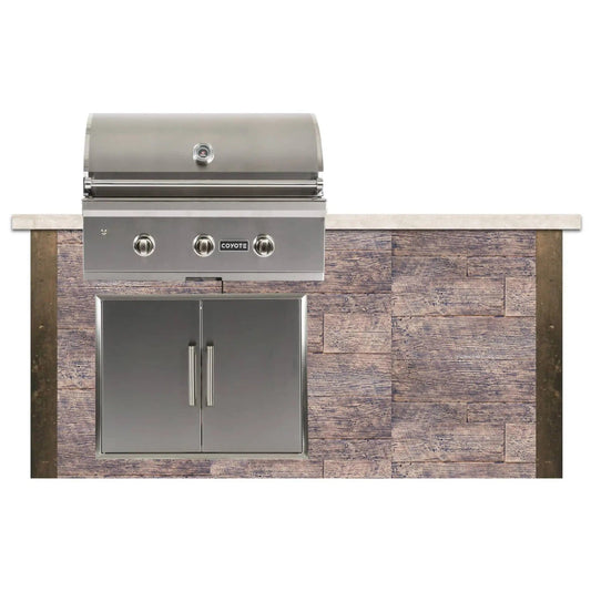 Coyote Outdoor Kitchen Package Copy of Coyote Outdoor Living - 6' Grill Island - Reclaimed Brick - | 34" C-Series Grill | 31" Double Access Doors | Ready-To-Assemble