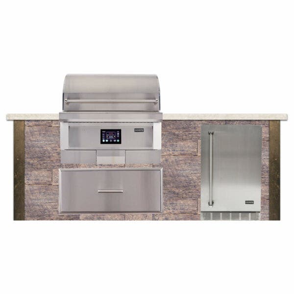 Coyote Outdoor Kitchen Package Copy of Coyote Outdoor Living - 8ft Outdoor Kitchen Package - Stacked Stone | Coyote 36-Inch Built-In | Coyote - 21" Built-in Outdoor Refrigerator | Coyote - 36" CSSD