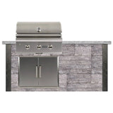 Coyote Outdoor Kitchen Package Coyote Outdoor Living - 6' Grill Island - Weathered Wood - Stone Gray | 34" C-Series Grill | 31" Double Access Doors | Ready-To-Assemble