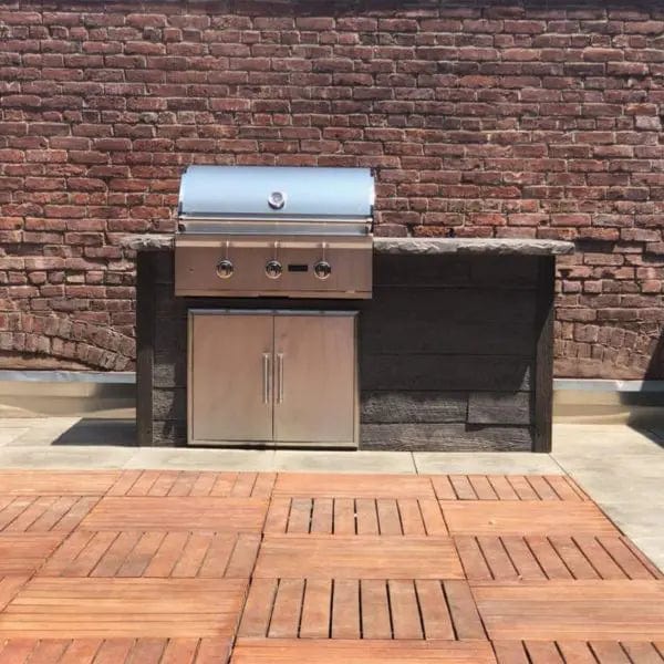 Coyote Outdoor Kitchen Package Coyote Outdoor Living - 6' Grill Island - Weathered Wood - Stone Gray | 34" C-Series Grill | 31" Double Access Doors | Ready-To-Assemble