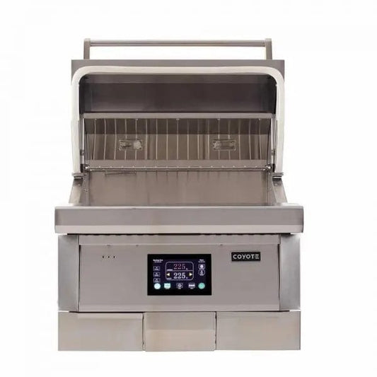 Coyote Outdoor Kitchen Package Coyote Outdoor Living - 6' Pellet Grill Island - Stacked Stone - Stone Brown | 28" Pellet Grill | 21" Built-in Refrigerator | 28" Storage Drawer | Ready-To-Assemble