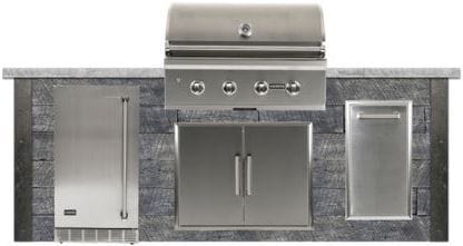 Coyote Outdoor Kitchen Package Coyote Outdoor Living - 8ft Outdoor Kitchen Package - Reclaimed Brick | Coyote C-Series 36-Inch 4-Burner Built-In | Coyote - 21" Built-in Outdoor Refrigerator | Coyote - Single Pull Out Trash and Recycle | Double Access Door