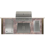 Coyote Outdoor Kitchen Package Coyote Outdoor Living - 8ft Outdoor Kitchen Package - Weathered Wood | Coyote - 36" Grill Built-in | Coyote - 21" Built-in Outdoor Refrigerator | Coyote - Single Pull Out Trash and Recycle | Double Access Door