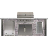 Coyote Outdoor Kitchen Package Coyote Outdoor Living - 8ft Outdoor Kitchen Package - Weathered Wood | Coyote - 36" Grill Built-in | Coyote - 21" Built-in Outdoor Refrigerator | Coyote - Single Pull Out Trash and Recycle | Double Access Door