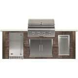 Coyote Outdoor Kitchen Package Coyote Outdoor Living - 8ft Outdoor Kitchen Package - Weathered Wood | Coyote C-Series 36-Inch 4-Burner Built-In | Coyote - 21" Built-in Outdoor Refrigerator | Coyote - Single Pull Out Trash and Recycle | Double Access Door