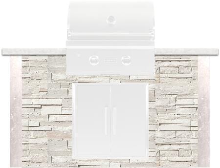 Coyote Outdoor Pre-Built Grill Island Coyote Outdoor Living - 5ft Grill Island - Stacked Stone | White | RTAC-G5-SW