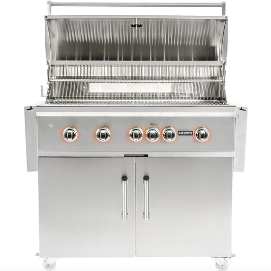 Coyote Premium Gas Grill Coyote S-Series 42-Inch 5-Burner Free Standing -Natural Gas | Propane Gas Grill With RapidSear Infrared Burner & Rotisserie - [C2SL42NG] [C2SL42LP]