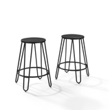 Crosley Furniture Bar Black Crosely Furniture - Ava 2Pc Counter Stool Set Black/Dark Walnut - 2 Stools - CF8022-XX