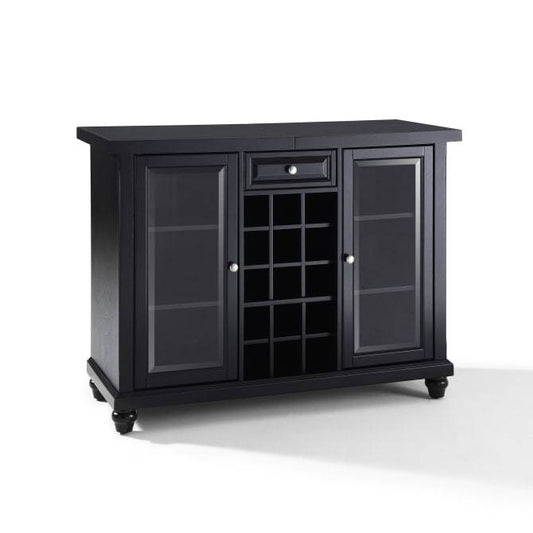 Crosley Furniture Bar Black Crosely Furniture - Cambridge Sliding Top Bar Cabinet Black/Mahogany - KF40002DBK/MA