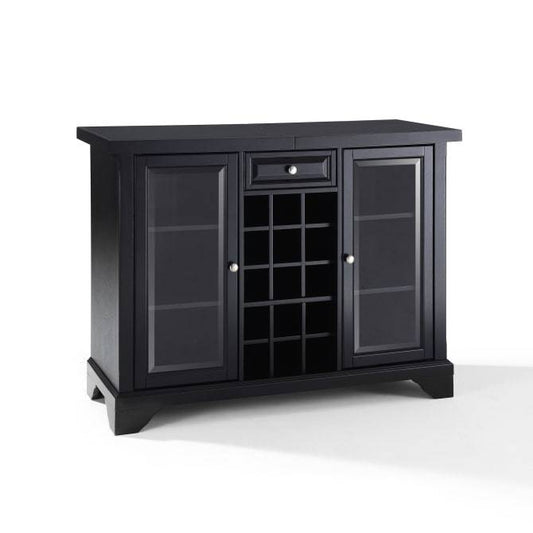 Crosley Furniture Bar Black Crosely Furniture - Lafayette Sliding Top Bar Cabinet Black/Mahogany - KF40002BBK/MA