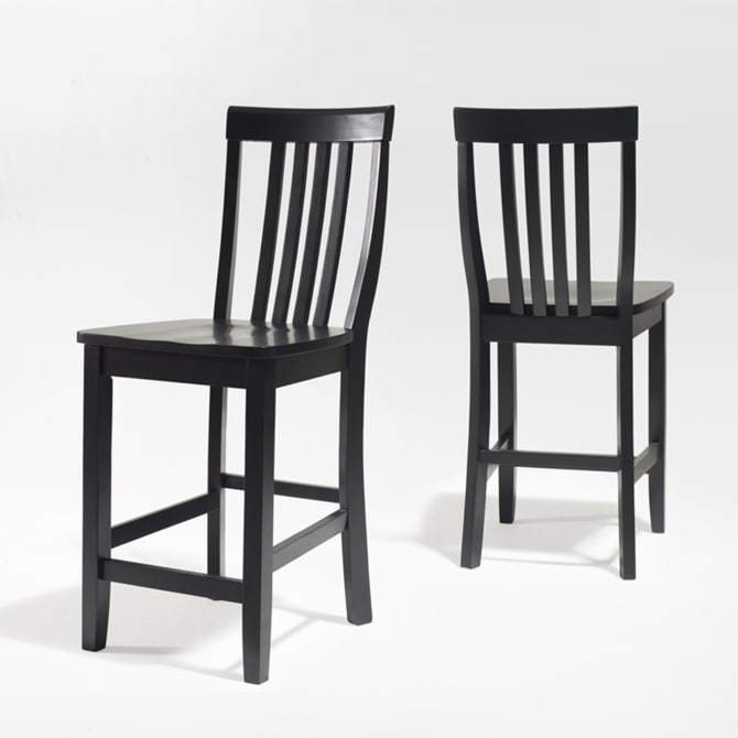 Crosley Furniture Bar Black Crosely Furniture - School House 2Pc Counter Stool Set Include Color - 2 Stools - CF500324-XX