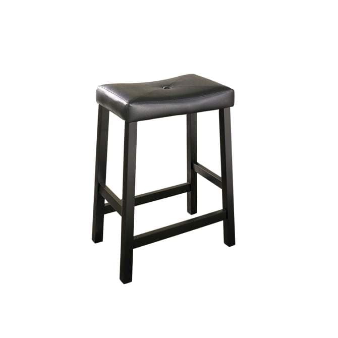 Crosley Furniture Bar Black Crosely Furniture - Upholstered Saddle Seat 2Pc Counter Stool Set Black/Black - 2 Stools - CF500224-BK - Black