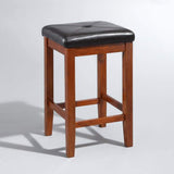 Crosley Furniture Bar Cherry Crosely Furniture - Upholstered Square Seat 2Pc Counter Stool Set Include Color/Black - 2 Stools - CF500524-XX