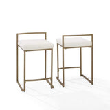 Crosley Furniture Bar Creme Crosely Furniture - Harlowe 2Pc Counter Stool Set Include Color/ Gold - 2 Stools - CF501924-XX