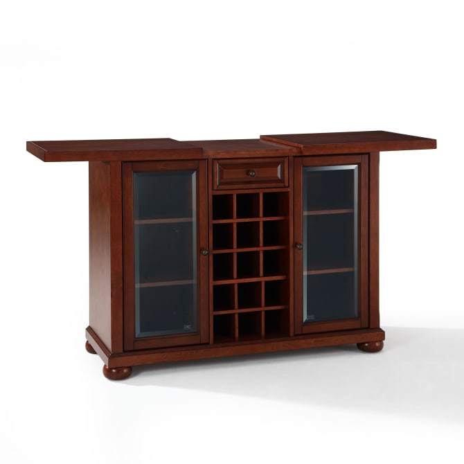 Crosley Furniture Bar Crosely Furniture - Alexandria Sliding Top Bar Cabinet Mahogany/Black - KF40002AXX