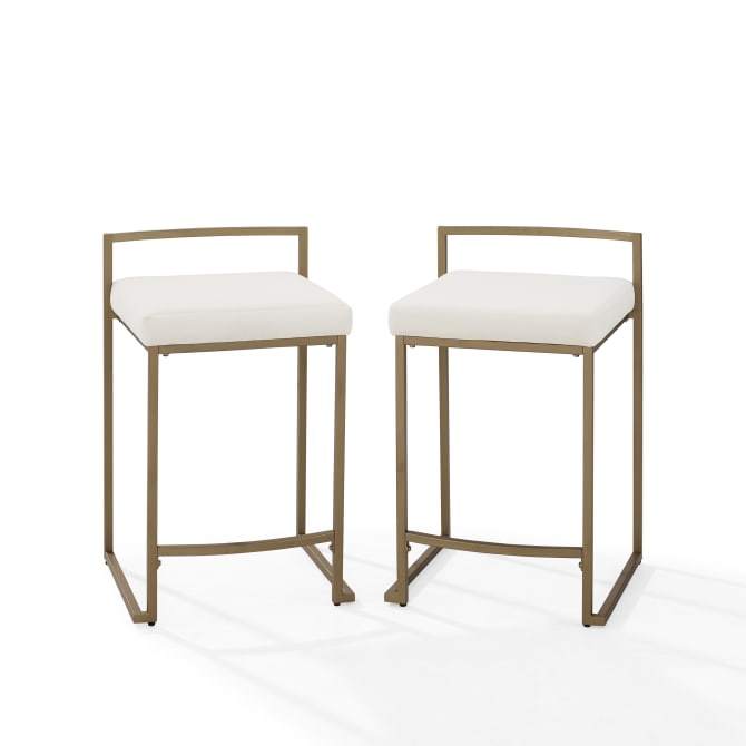 Crosley Furniture Bar Crosely Furniture - Harlowe 2Pc Counter Stool Set Include Color/ Gold - 2 Stools - CF501924-XX