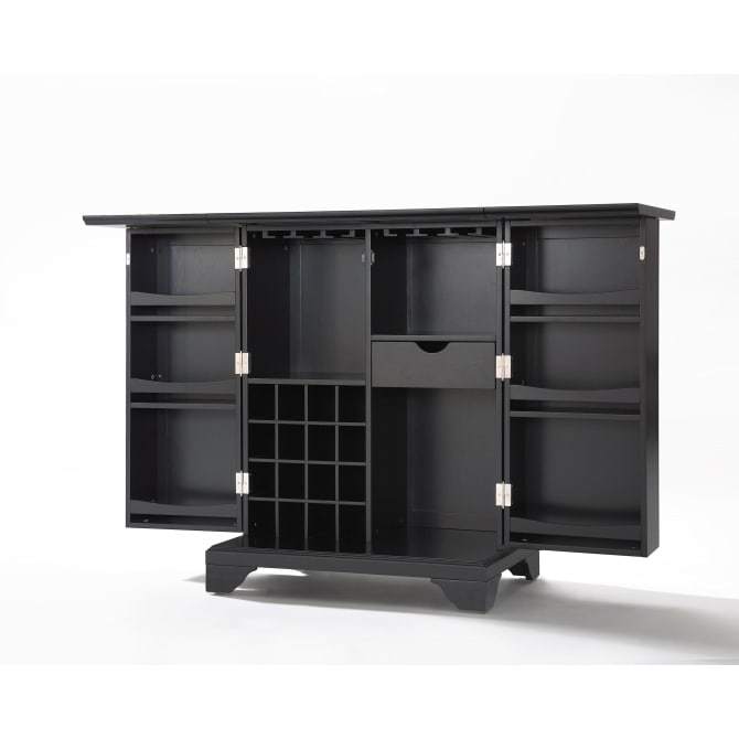 Crosley Furniture Bar Crosely Furniture - Lafayette Expandable Bar Cabinet Black/Mahogany - KF40001BBK/MA