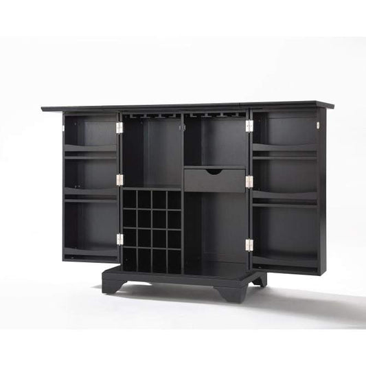 Crosley Furniture Bar Crosely Furniture - Lafayette Expandable Bar Cabinet Black/Mahogany - KF40001BBK/MA
