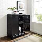 Crosley Furniture Bar Crosely Furniture - Lafayette Expandable Bar Cabinet Black/Mahogany - KF40001BBK/MA