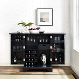 Crosley Furniture Bar Crosely Furniture - Lafayette Expandable Bar Cabinet Black/Mahogany - KF40001BBK/MA