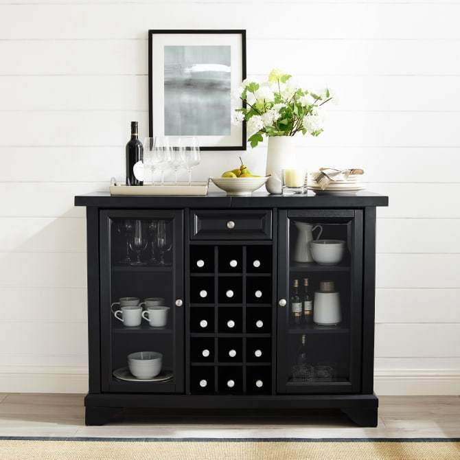 Crosley Furniture Bar Crosely Furniture - Lafayette Sliding Top Bar Cabinet Black/Mahogany - KF40002BBK/MA