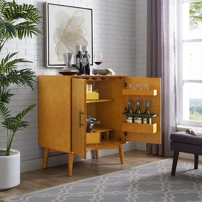 Crosley Furniture Bar Crosely Furniture - Landon Bar Cabinet Acorn/White - CF4403-XX