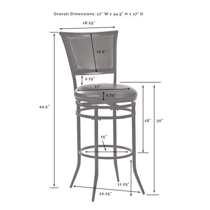 Crosley Furniture Bar Crosely Furniture - Rachel Bar Stool White/Include Color - CF520030BK-XX