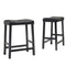 Crosley Furniture Bar Crosely Furniture - Upholstered Saddle Seat 2Pc Counter Stool Set Black/Black - 2 Stools - CF500224-BK - Black